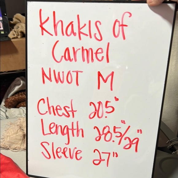 Khakis of Carmel NWOT Coral Long Sleeve Knit Jersey Button Down Shirt M - Picture 5 of 6